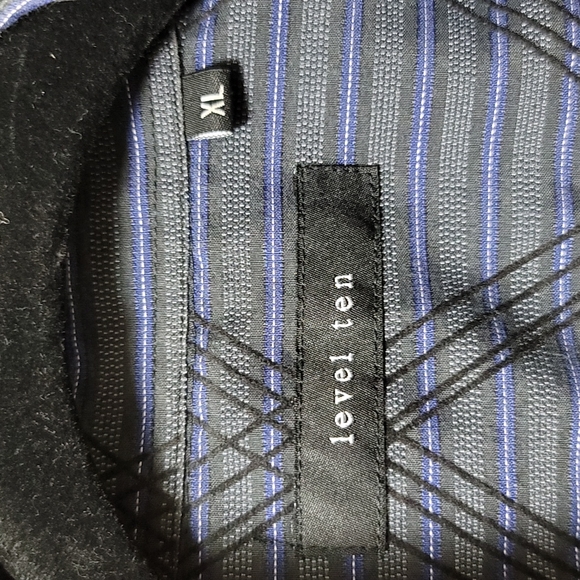 Level Ten Velvet Embossed Striped Button Down Shirt - Picture 3 of 10